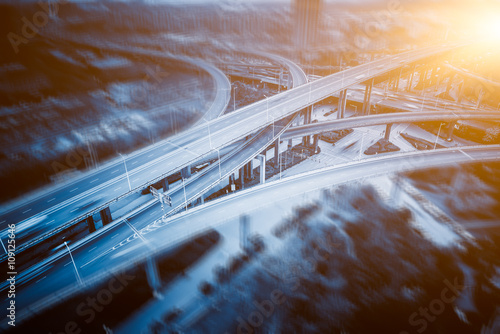 aerial view of overpass in shanghai photo