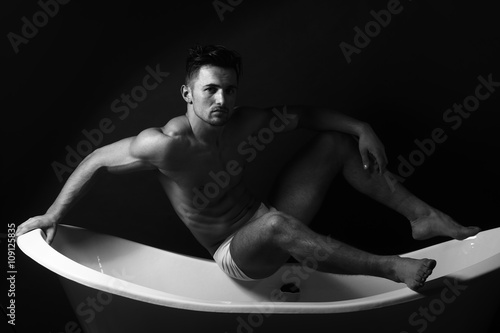 Man on bathtub