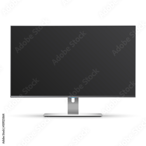 Modern Computer monitor with Ultra-thin display border. Smart TV Mock-up