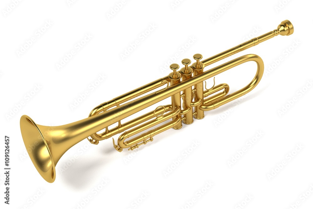 Obraz premium 3d rendering of jazz trumpet