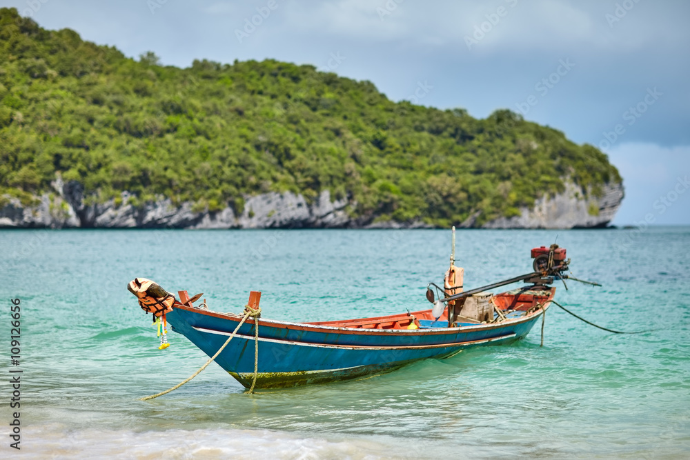 boat at tropical beach, Thailand