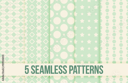 Five Seamless geometric patterns