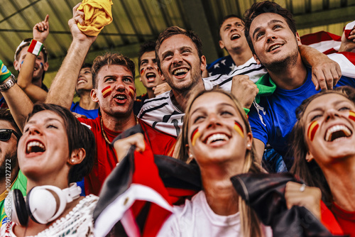 Supporters from Multiple Countries at Stadium All Together