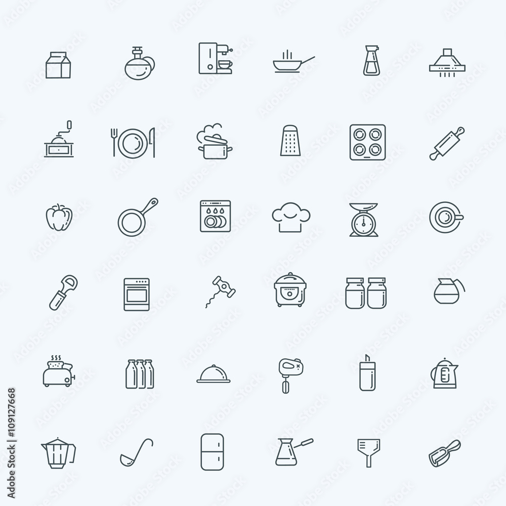 icon collection - kitchen tools and utensils icon collection - kitchen tools and utensils