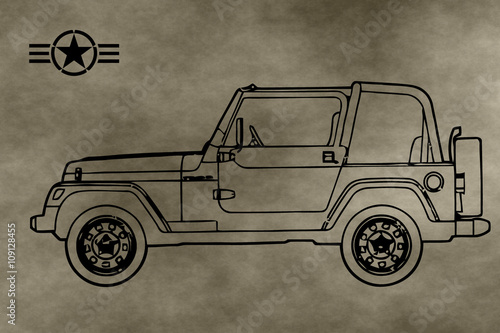 Cuadro en lienzo jeep wrangler