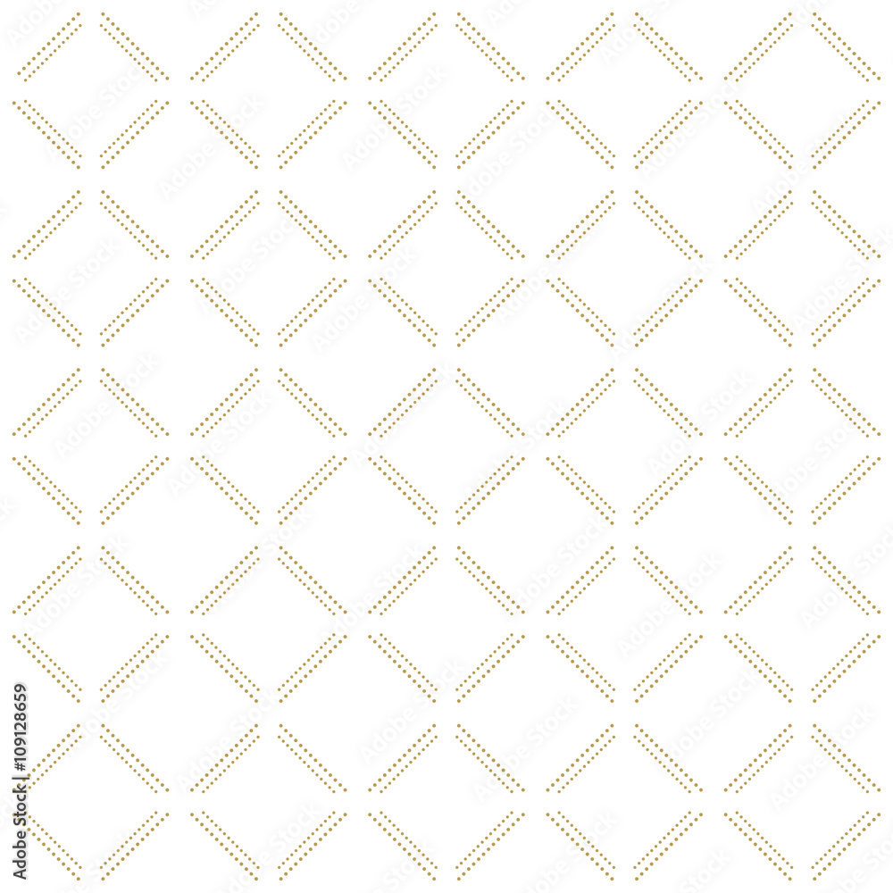 Naklejka premium Geometric repeating vector ornament with diagonal dotted lines. Seamless abstract modern pink pattern