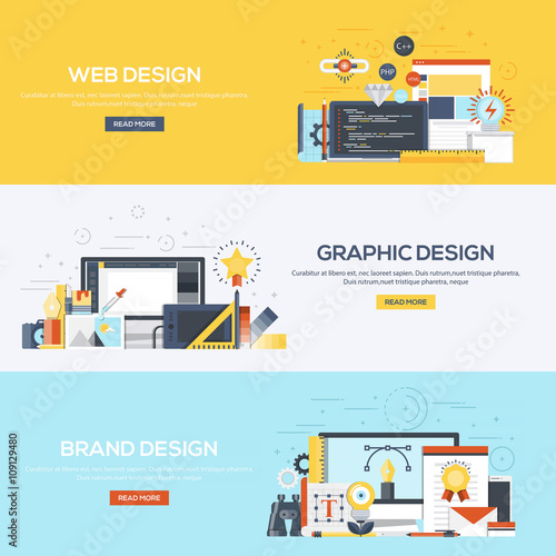 Flat designed banners- Design