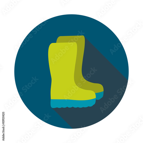 Rubber boots, gumboots, wellies flat vector icon