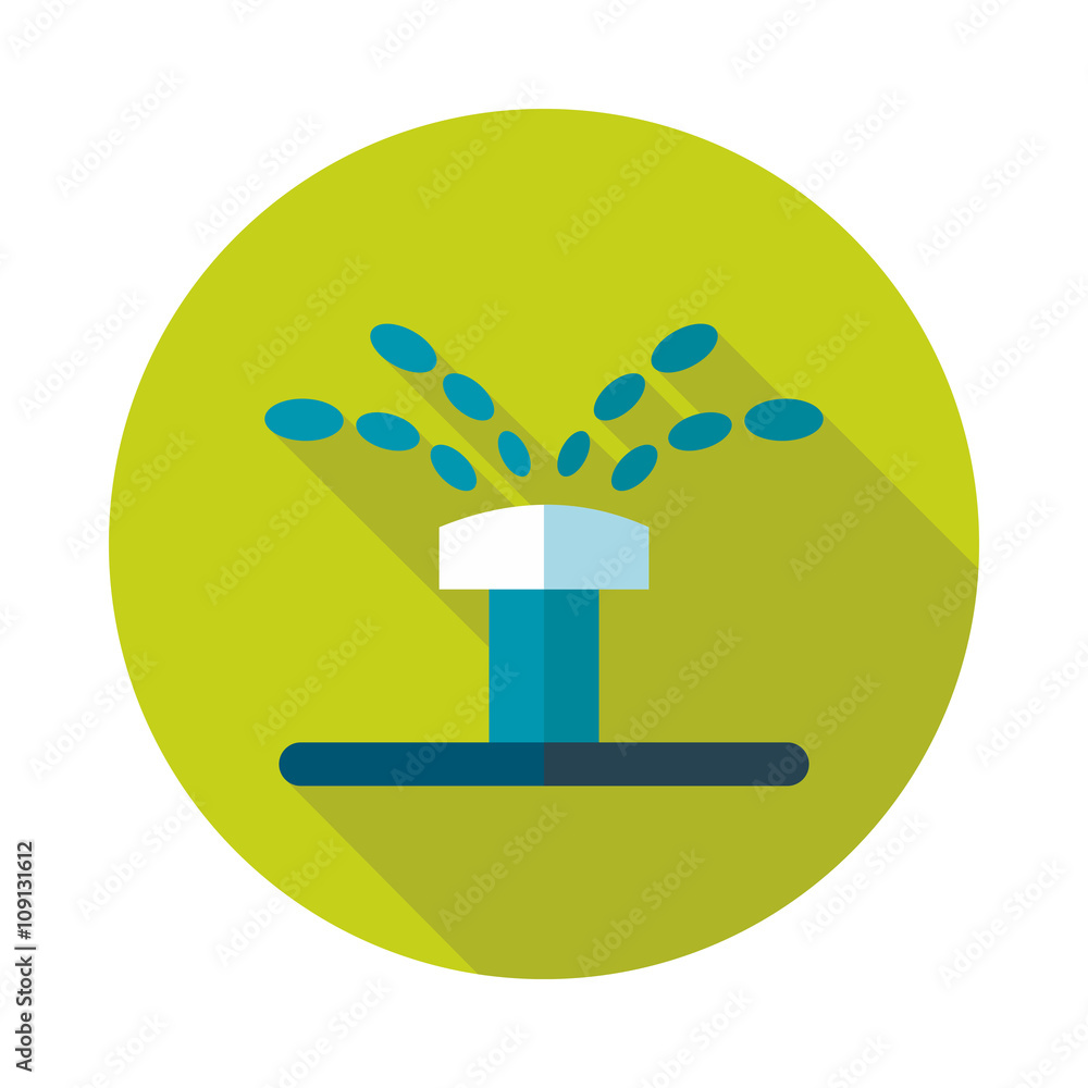 Water sprinkler, irrigation flat vector icon Water sprinkler, irrigation flat vector icon