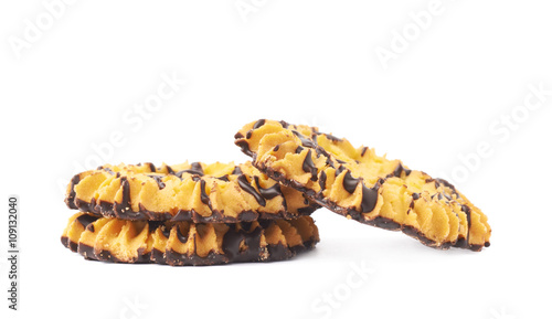 Stack of cookies isolated over the white background