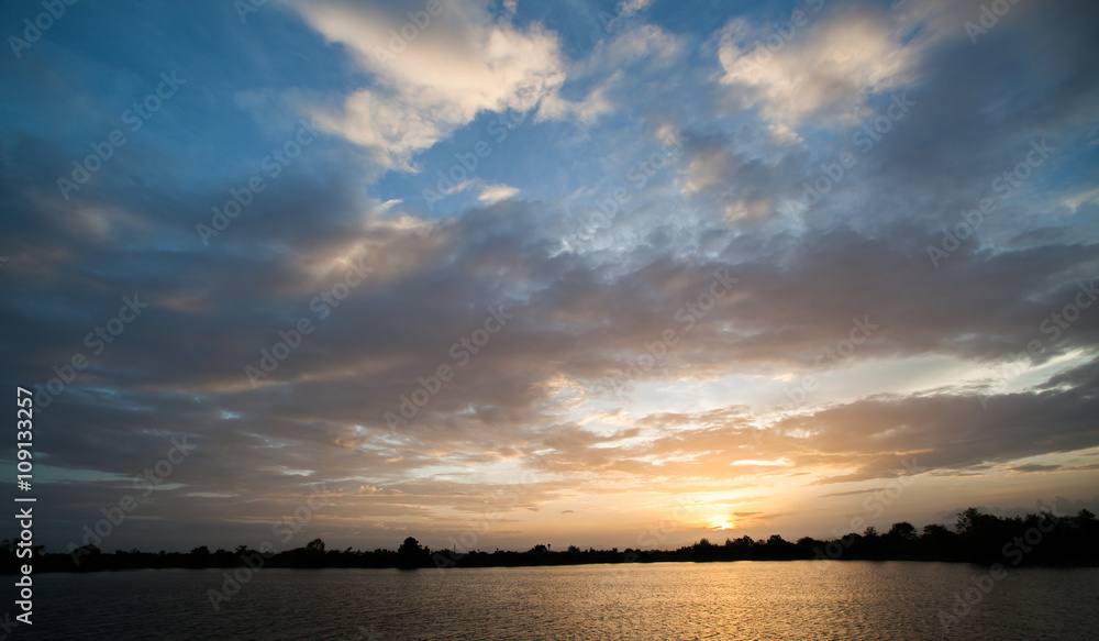 colorful dramatic sky with cloud at sunset colorful dramatic sky with cloud at sunset