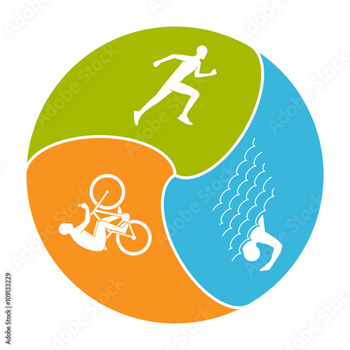 Vector stylish logo for triathlon