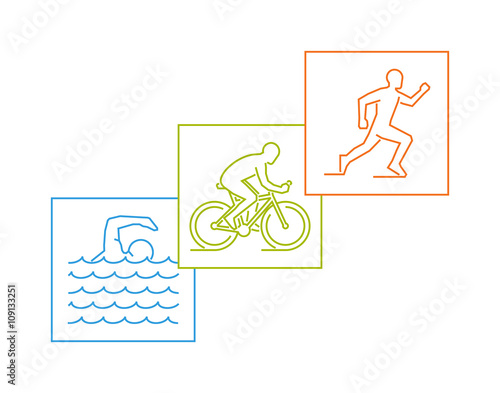 Cool vector symbol for triathlon
