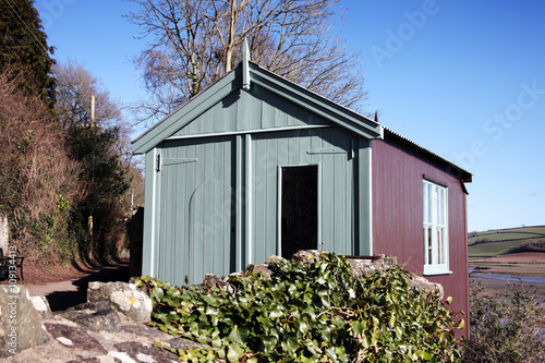 Dylan Thomas Writing Shed  overlooking the Taf estuary,where the poet did most of his writing during the last four years of his life photo