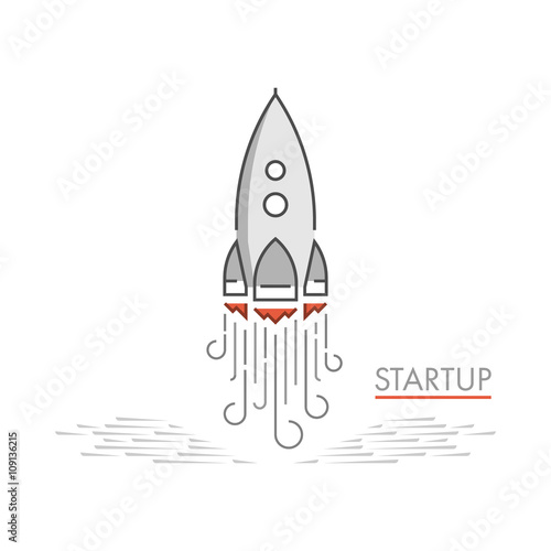 Vector line design concept for startup