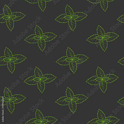 Mint seamless pattern. Vector illustration. Vector symbols.