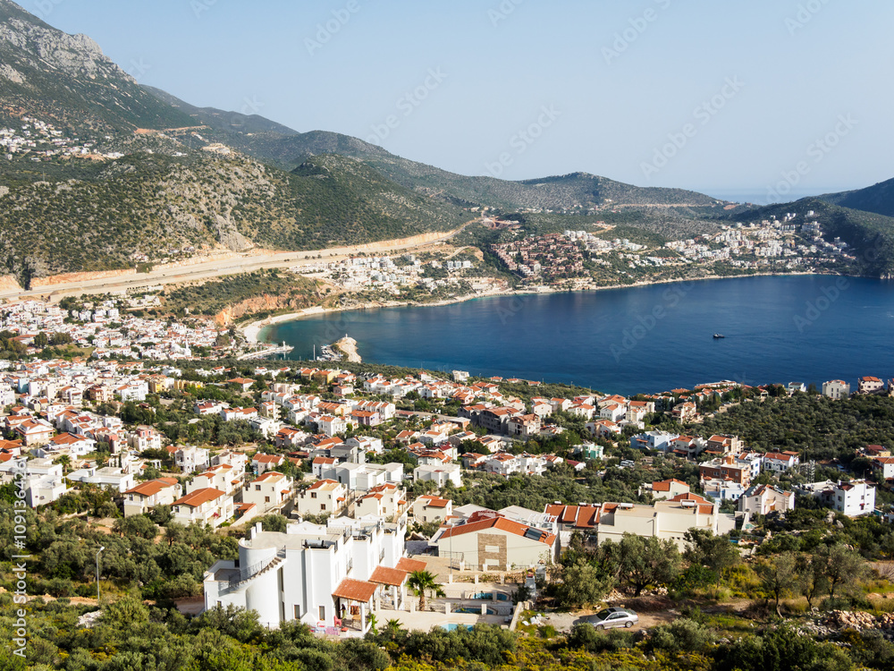Coastal town at mediterranean sea. Kalkan, Turkey.