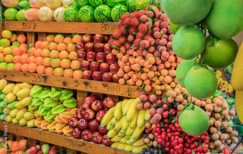 Artificial fruits selling in flea market Artificial fruits selling in flea market