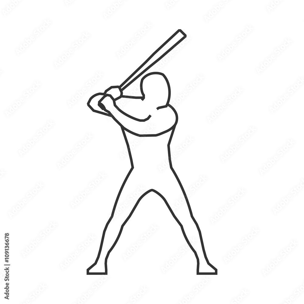 Vector linear figure baseball player Vector linear figure baseball player