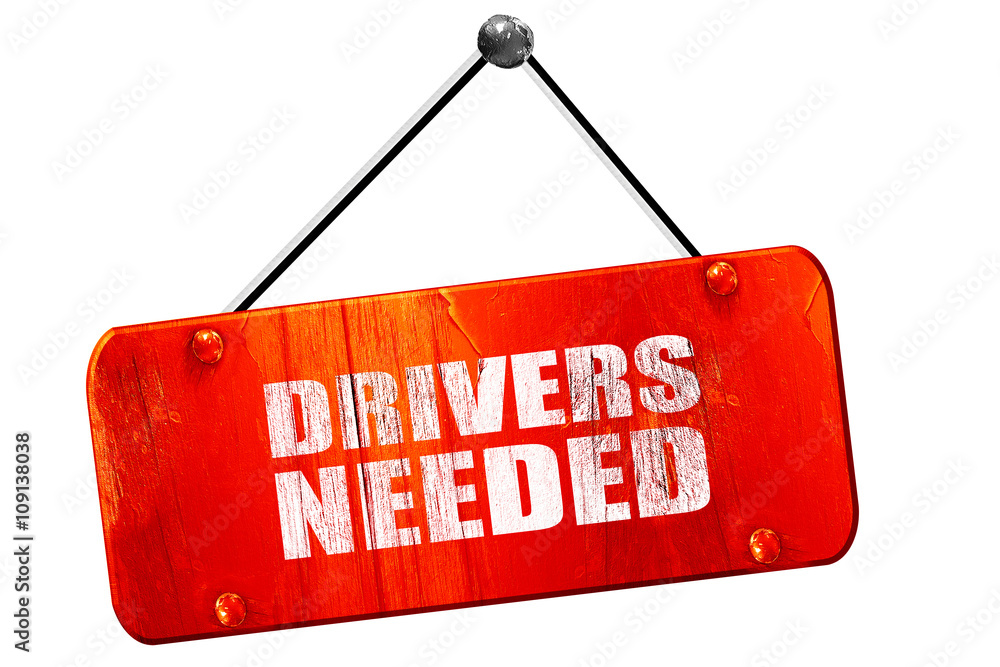 drivers needed, 3D rendering, vintage old red sign