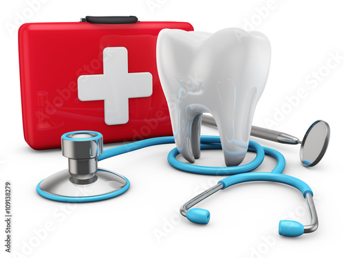 stethoscope and  tooth