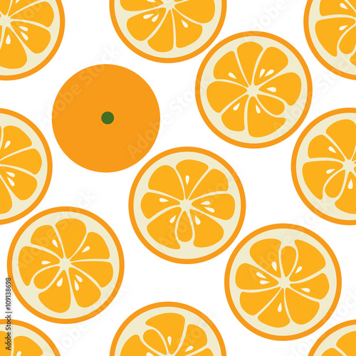 Cute seamless pattern with orange slices