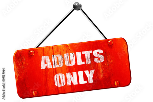 Slika na platnu adults only sign, 3D rendering, vintage old red sign