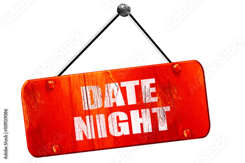 date night, 3D rendering, vintage old red sign photo