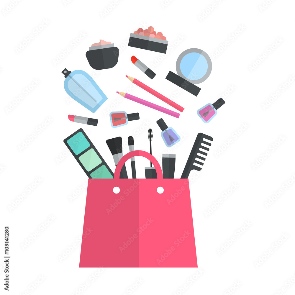 Make up concept flat illustration Make up concept flat illustration