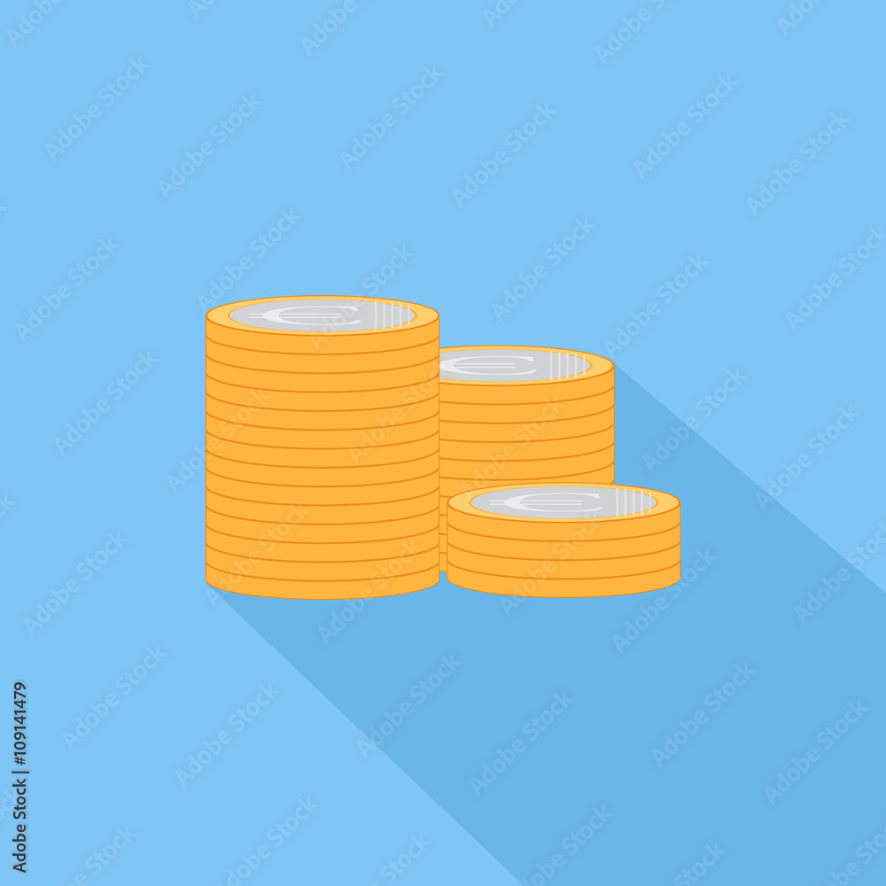 Coin Icons Set-Isolated On Blue Background-Vector Illustration,Graphic Design. Business Concept Coin Icons Set-Isolated On Blue Background-Vector Illustration,Graphic Design. Business Concept