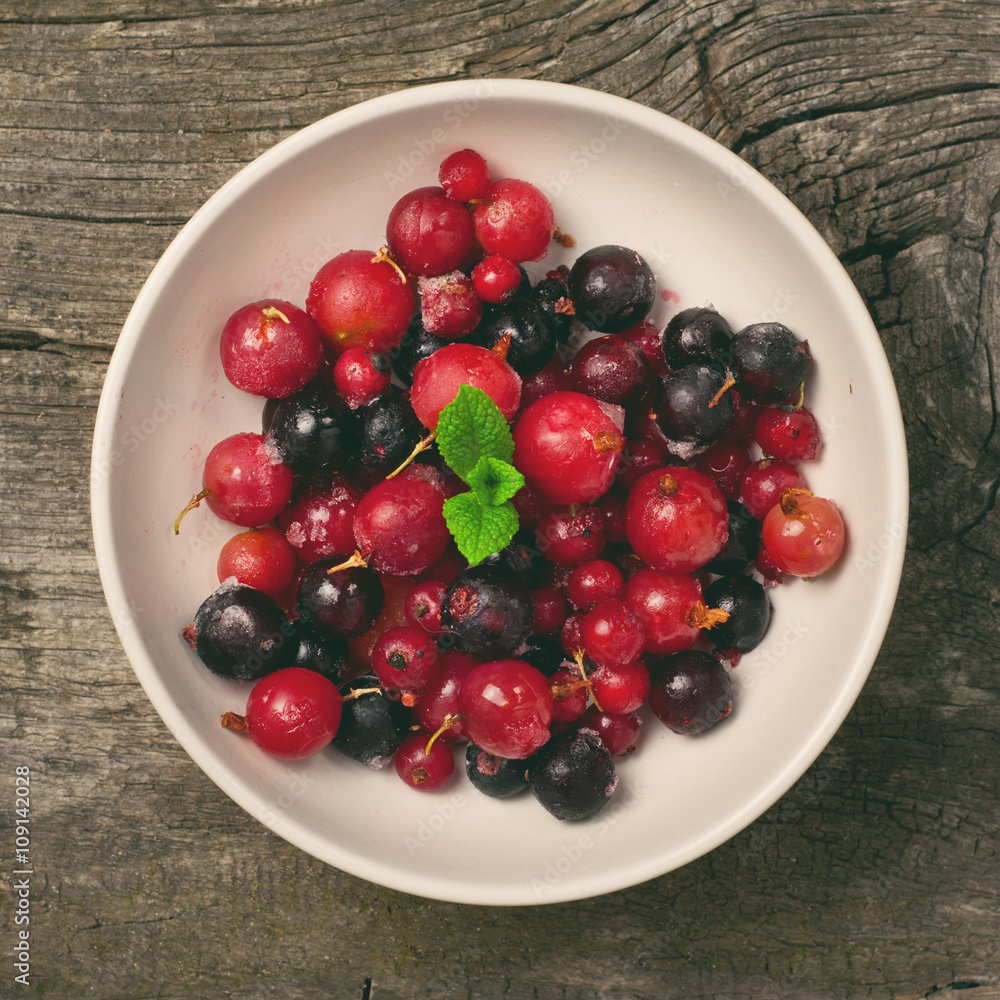 Summer berries in white bowl Summer berries in white bowl