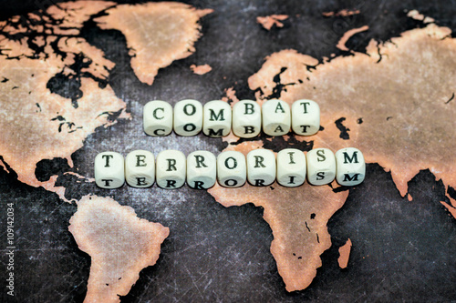 COMBAT TERRORISM on cubes photo