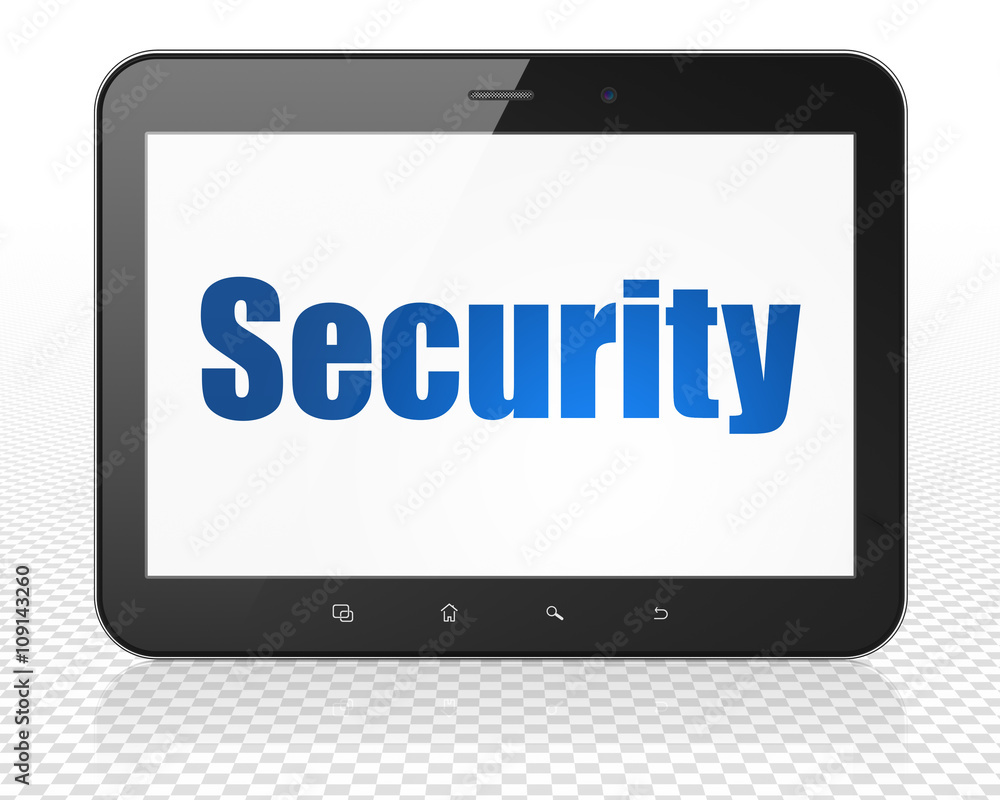 Security concept: Tablet Pc Computer with Security on display Security concept: Tablet Pc Computer with Security on display