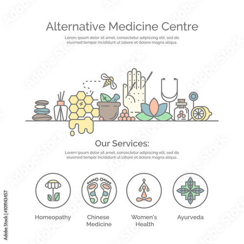 Alternative Medicine centre vector concept. 