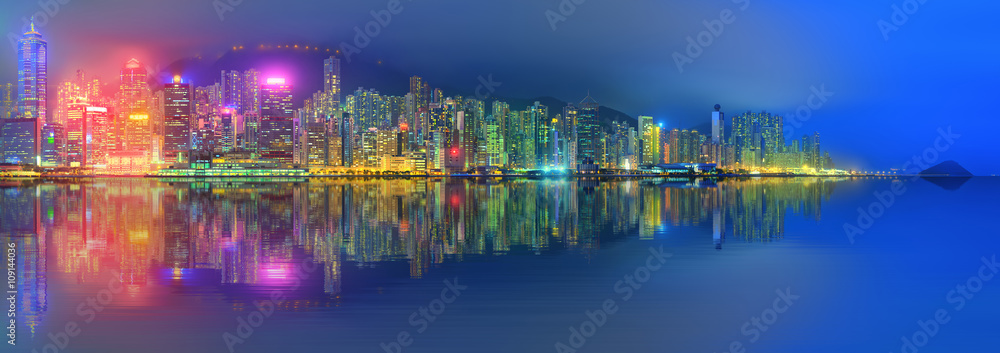 Panorama of Hong Kong and Financial district Panorama of Hong Kong and Financial district