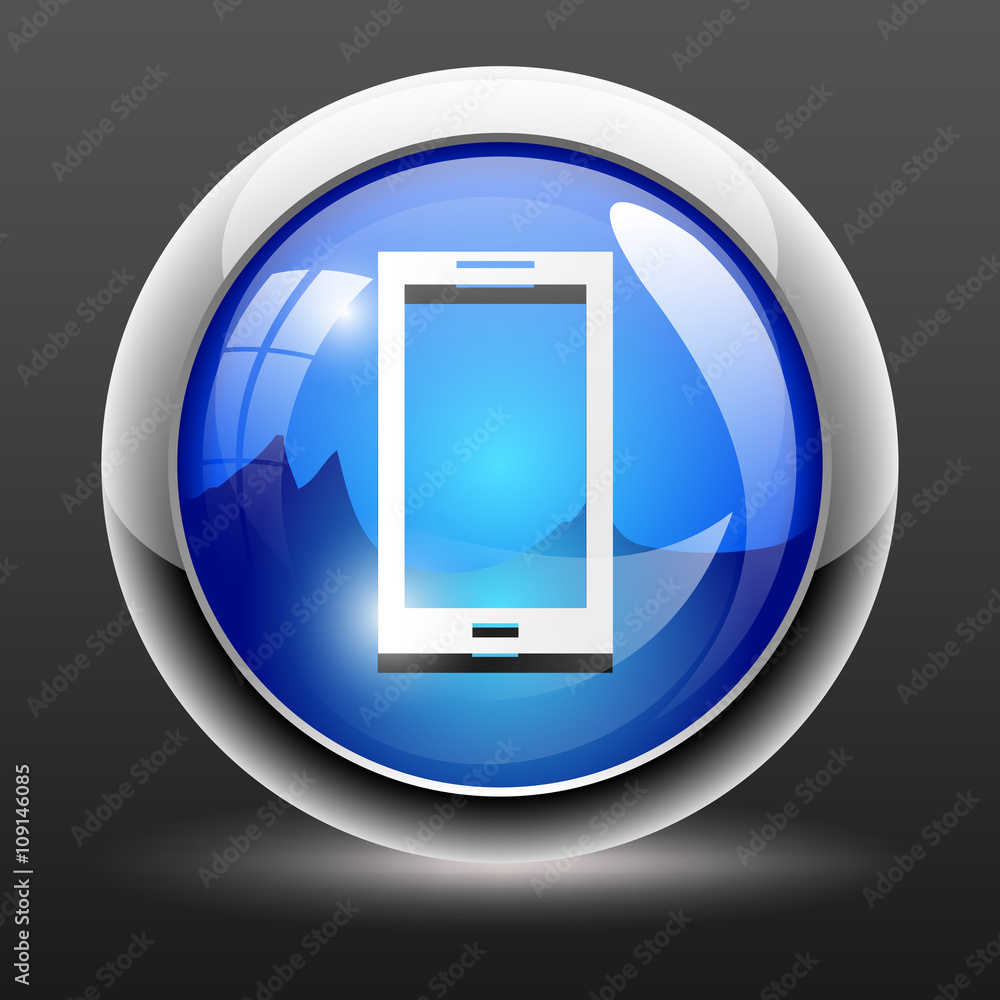 3D smartphone icon button, illustration 3D smartphone icon button, illustration