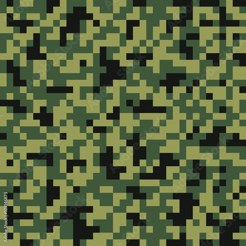 Digital pixel camouflage seamless pattern  photo