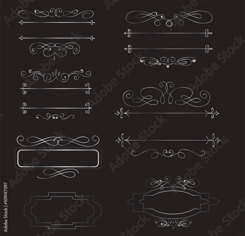 Decorative vintage  borders and  frames vector set
