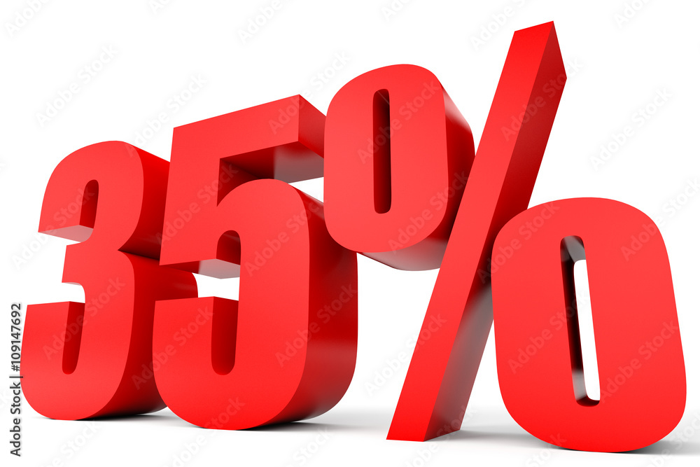 Discount 35 percent off. 3D illustration. Discount 35 percent off. 3D illustration.