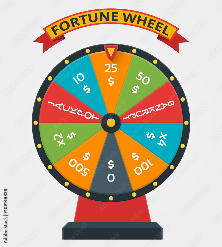 Fortune wheel in flat vector style Fortune wheel in flat vector style