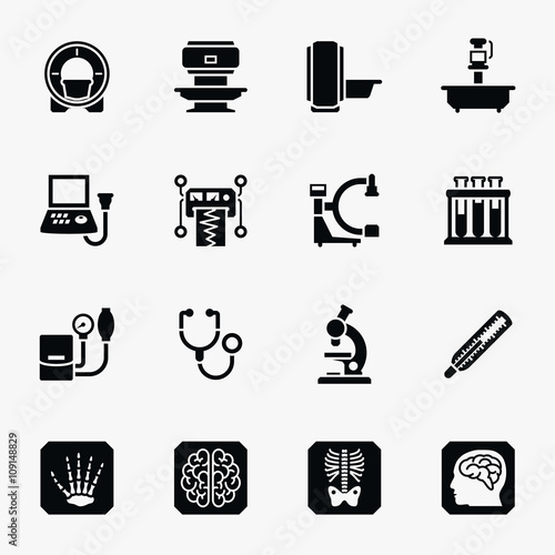 Medical diagnostic vector icons set