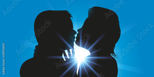 Baiser couple homme femme