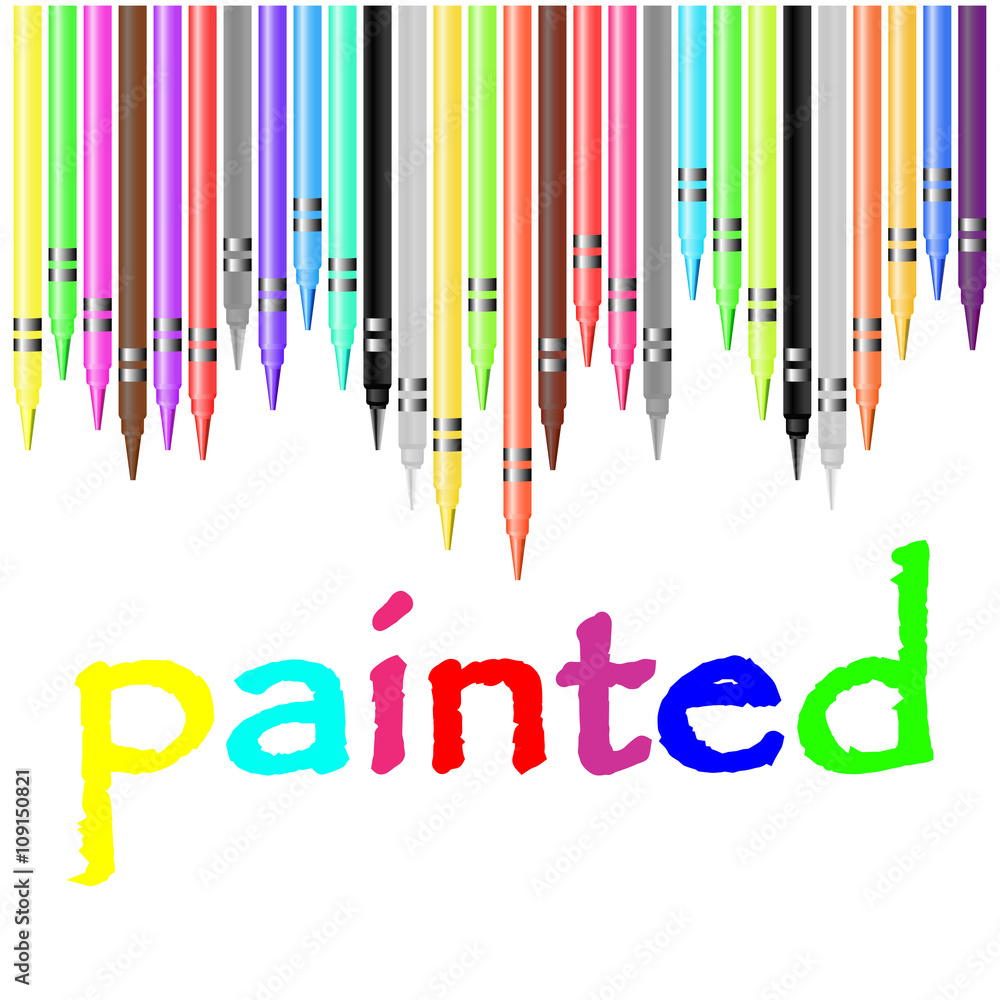 painted poster, painted with pastel crayons painted poster, painted with pastel crayons