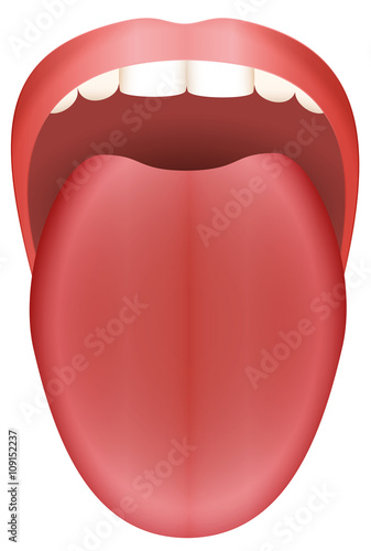 Stuck out tongue - isolated vector illustration on white background.