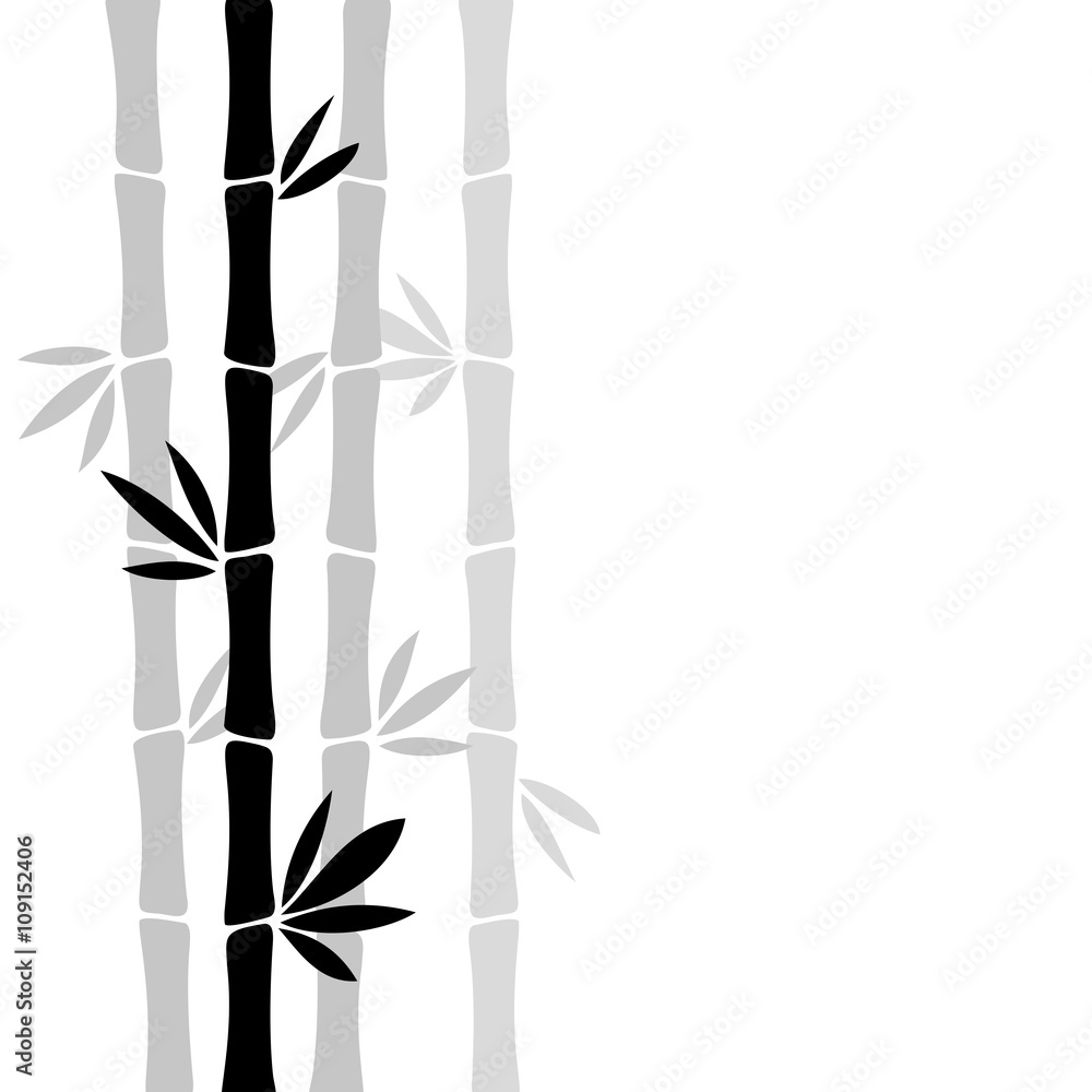 Naklejka premium Bamboo silhouette isolated on white background.