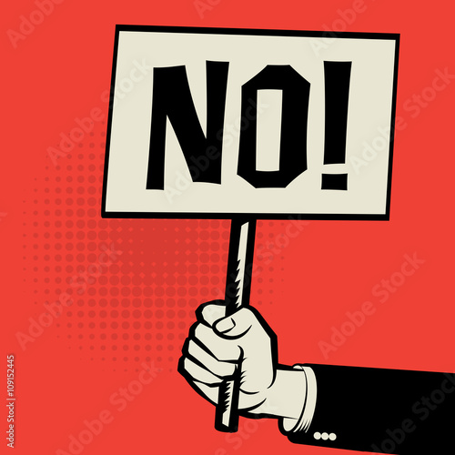Hand holding poster, business concept with text No