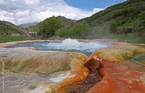 Natural geyser “Tak Jur” (Hot Springs”) near village of Zuar in Artsakh, ,Nagorno Karabagh Republic photo