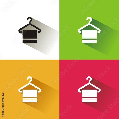 Icono de servicio de toallas sobre fondos de colores. ilustración vectorial