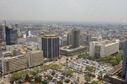 Aerial Nairobi and smog © Wollwerth Imagery