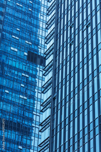modern building exterior blue toned image.
